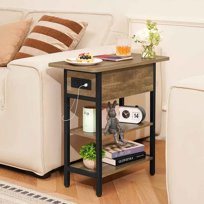 Yoobure Flip Top End Table with Charging Station