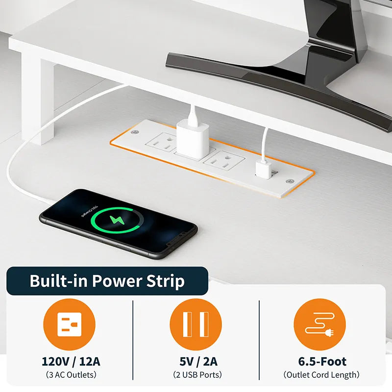 Yoobure 55.1 Inch 2-Drawer Computer Desk