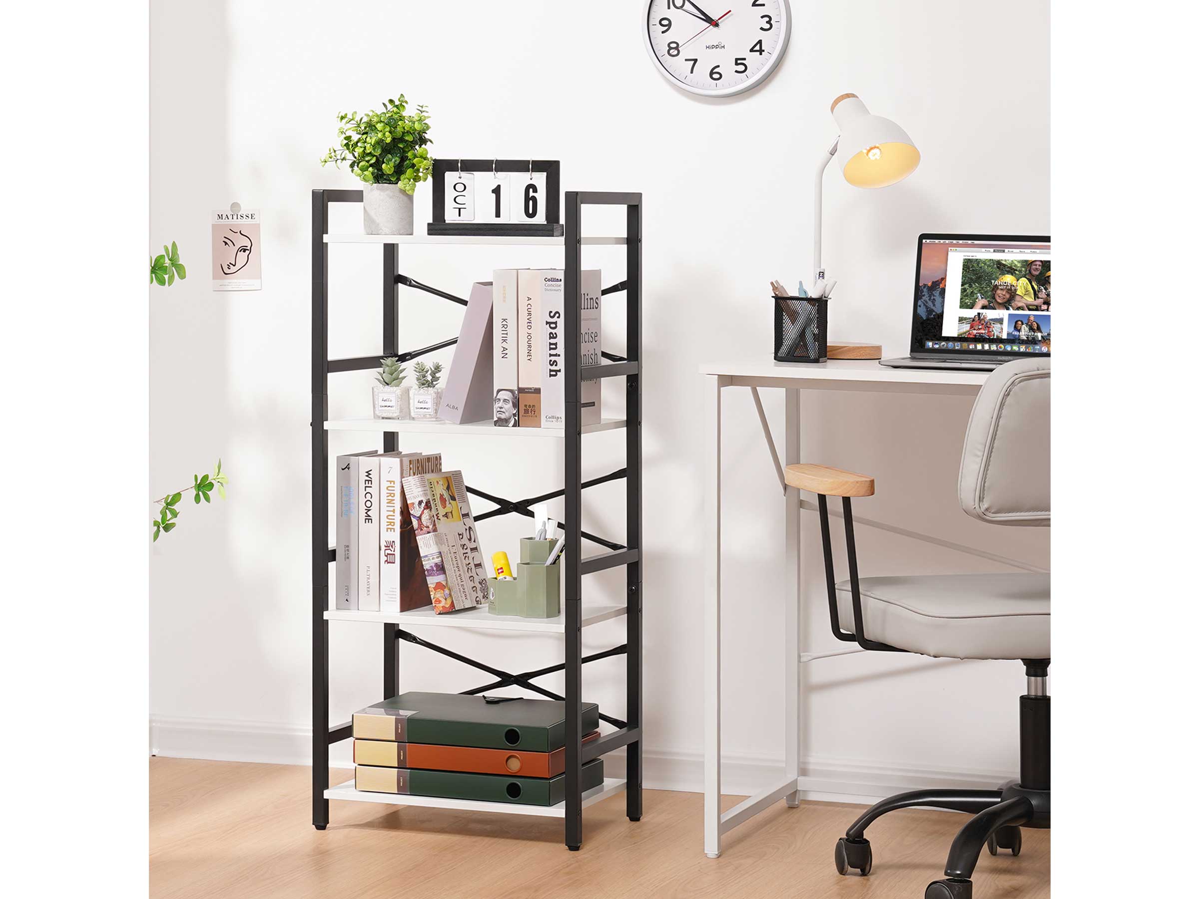 Yoobure 4-Tier Small Bookshelf