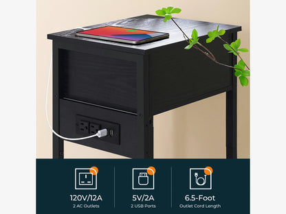 Yoobure 1-Drawer Nightstand with Charging Station