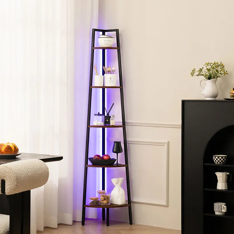 Yoobure 5-Tier Corner Shelf with LED