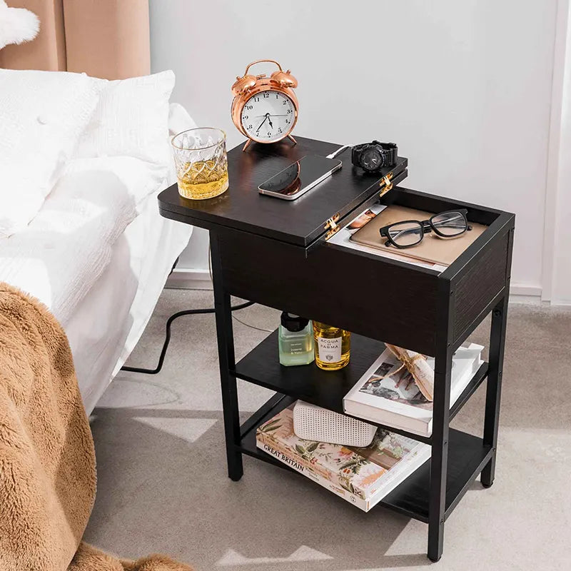 Yoobure Flip Top End Table with Charging Station