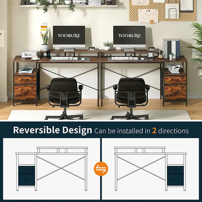 Yoobure 55.1 Inch 2-Drawer Computer Desk
