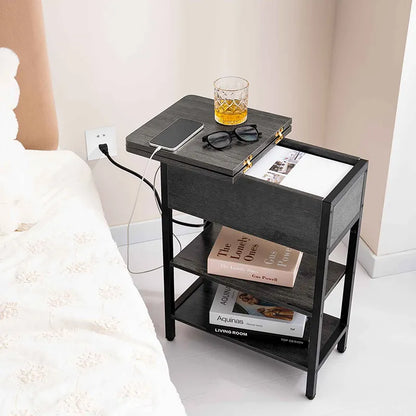 Yoobure Flip Top End Table with Charging Station