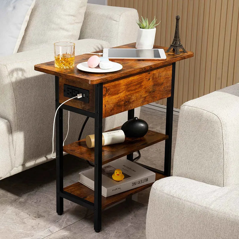 Yoobure Flip Top End Table with Charging Station