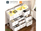 White Yoobure Dresser for Bedroom with 10 Storage Drawers