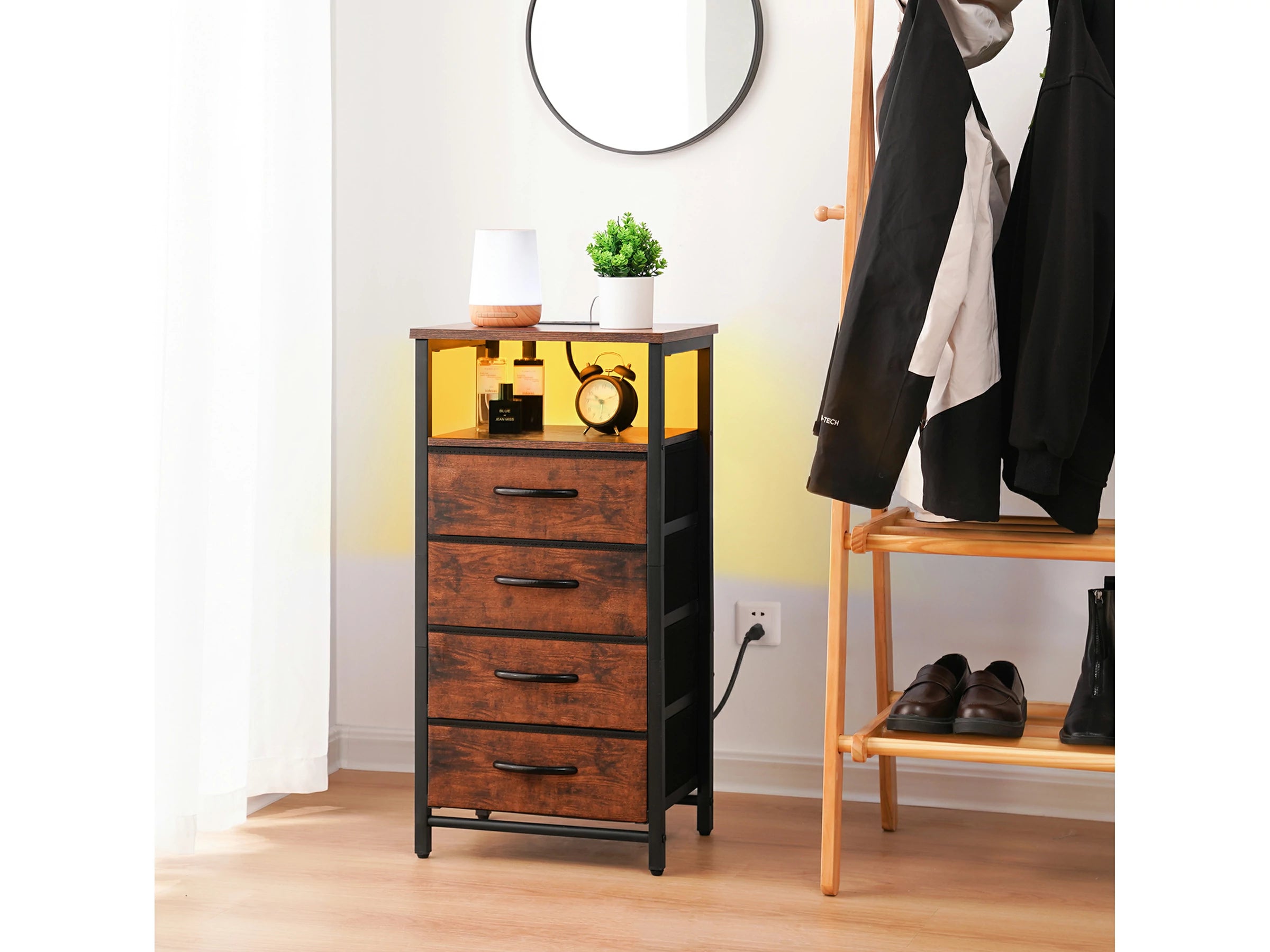 Yoobure 4-Drawer Nightstand with LED