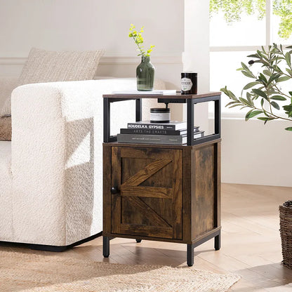 Yoobure Farmhouse Nightstand with Charging Station