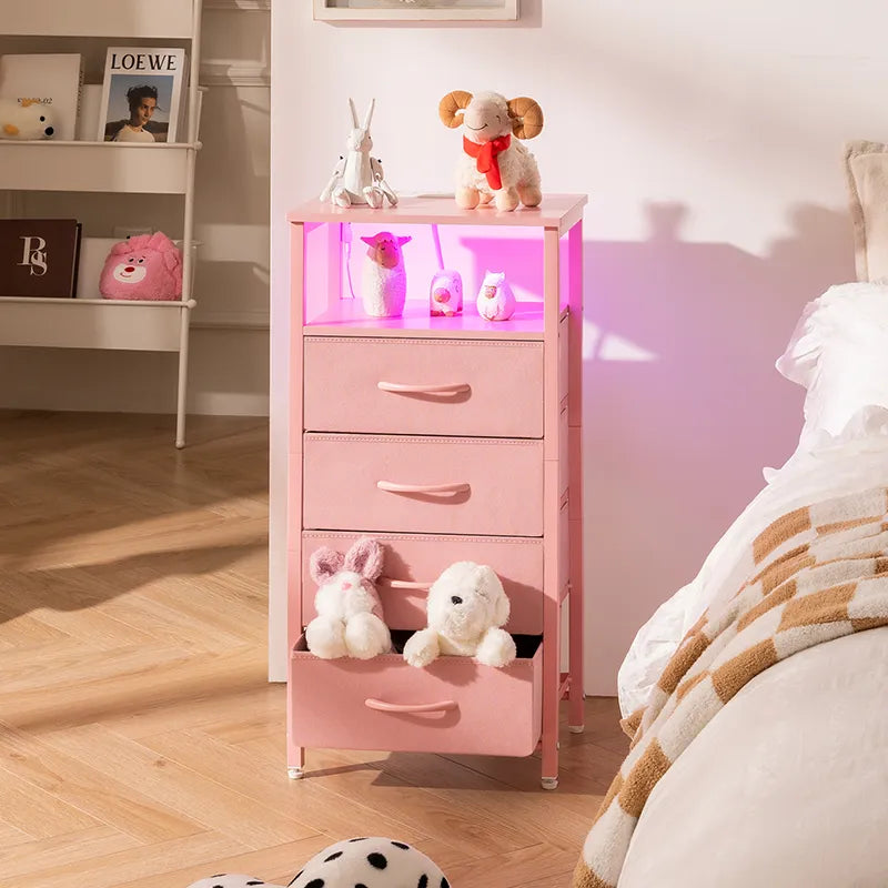 Yoobure 4-Drawer Nightstand with LED