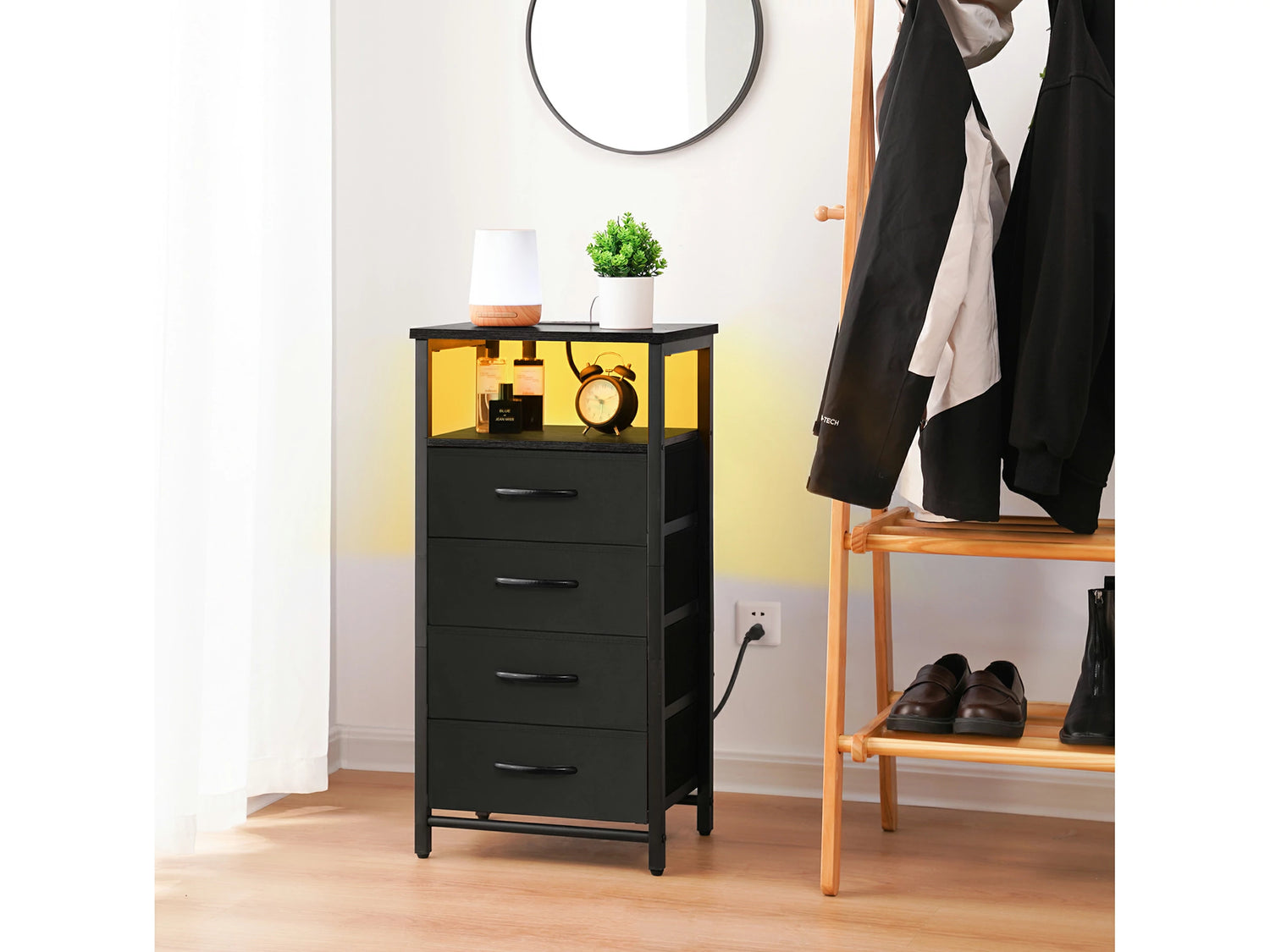 Yoobure 4-Drawer Nightstand with LED