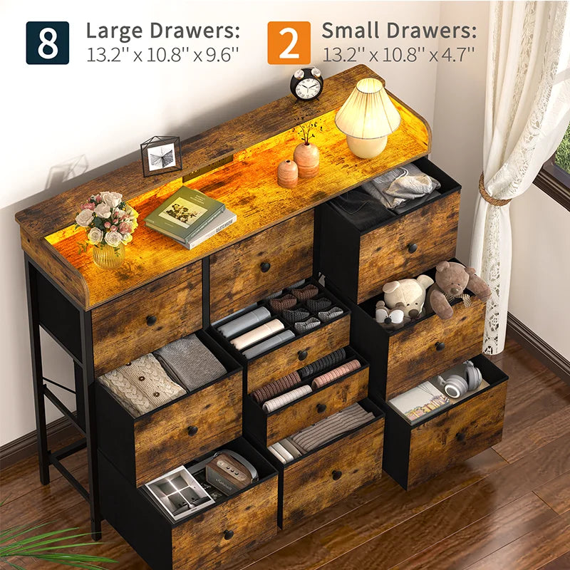 Yoobure Dresser for Bedroom with 10 Storage Drawers