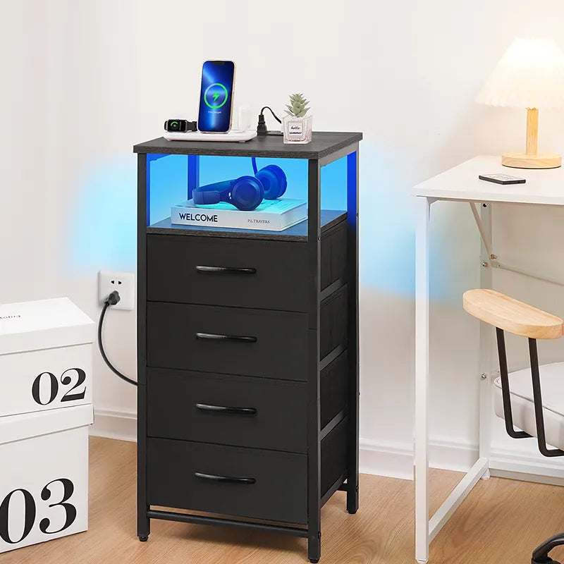 Yoobure 4-Drawer Nightstand with LED