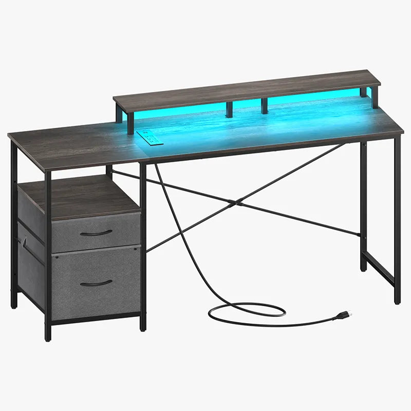 Yoobure 55.1 Inch 2-Drawer Computer Desk