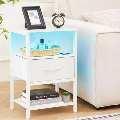 Yoobure 1-Drawer Nightstand with LED