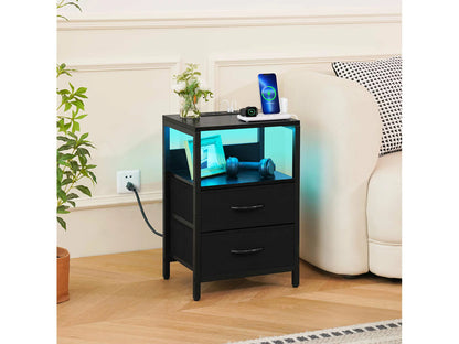 Yoobure 2-Drawers Nightstand with LED