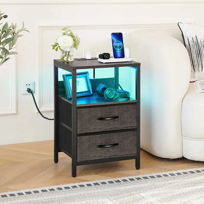 Yoobure 2-Drawer Nightstand with LED