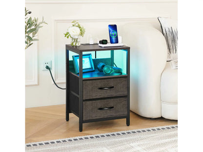 Yoobure 2-Drawers Nightstand with LED