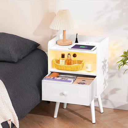 Yoobure Mordern 2-Tier Nightstand with LED