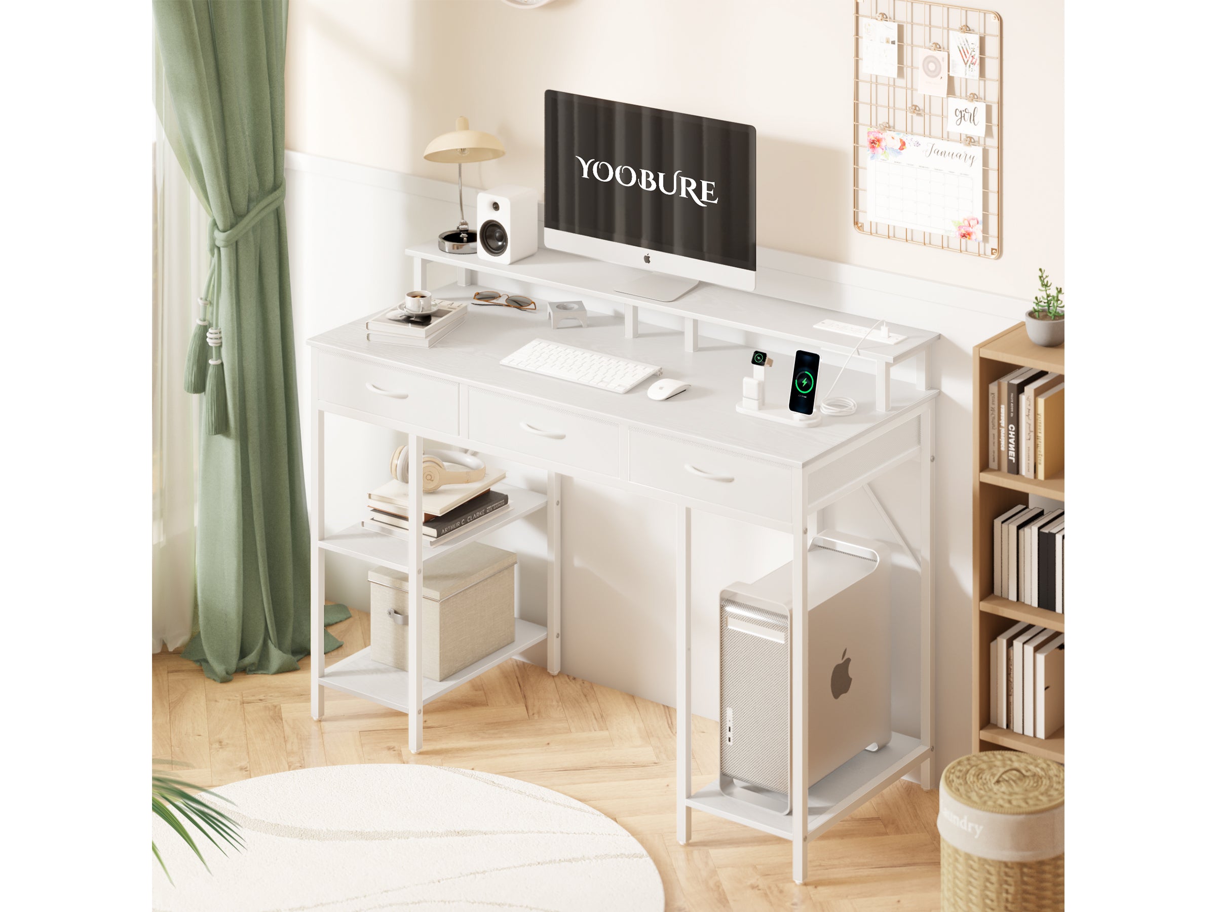 Yoobure Computer Desk with 3 Drawers