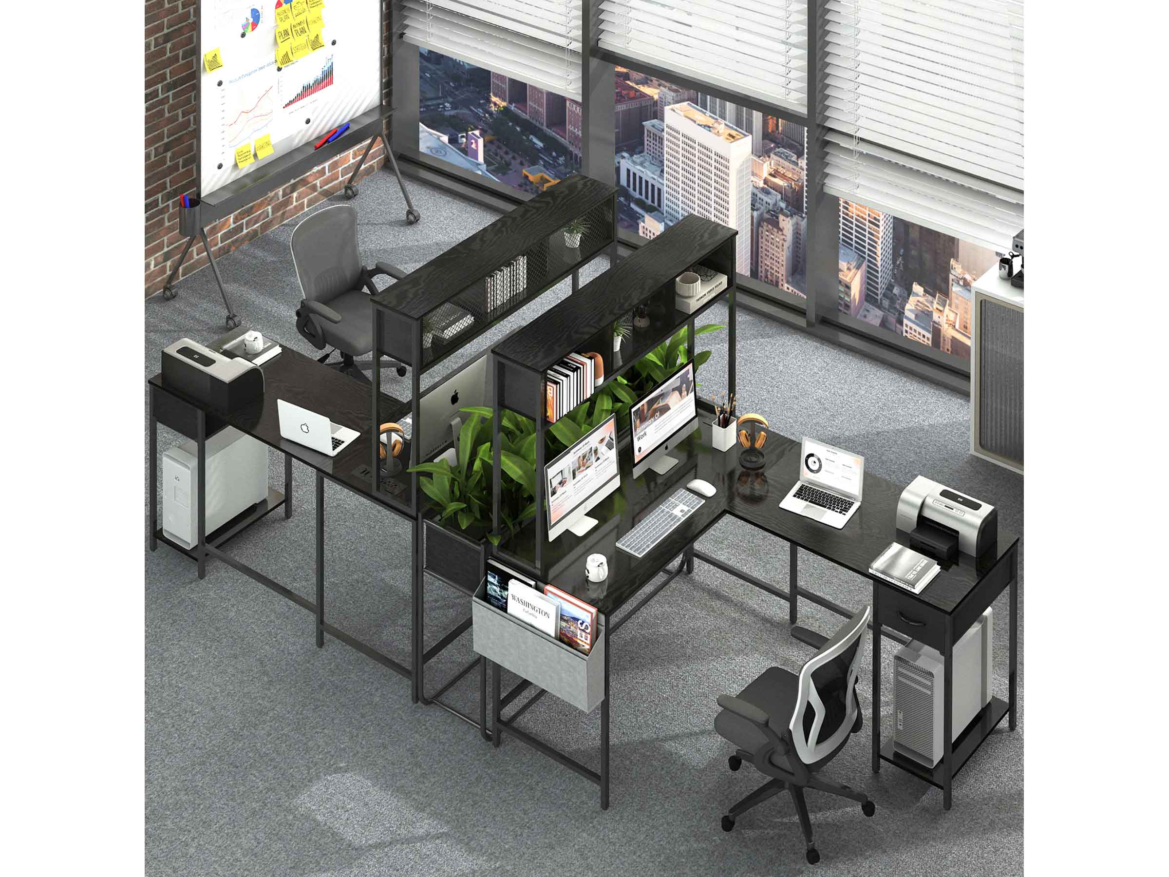 Yoobure L Shaped Computer Desk