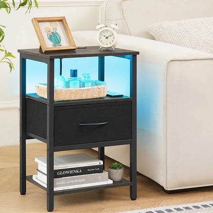 Yoobure 1-Drawer Nightstand with LED