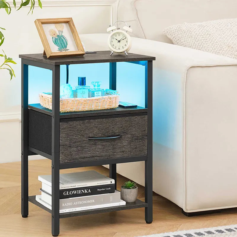 Yoobure 1-Drawer Nightstand with LED