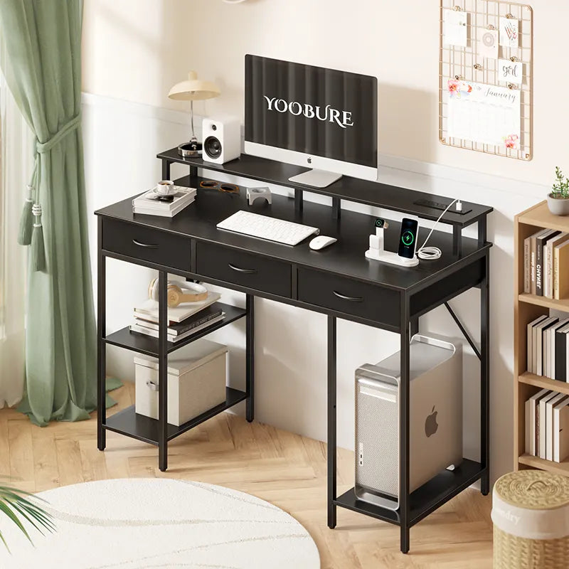 Yoobure Computer Desk with 3 Drawers