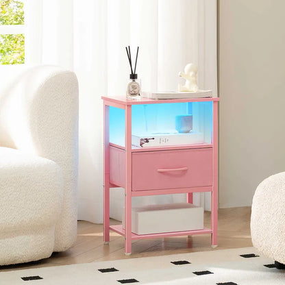 Yoobure 1-Drawer Nightstand with LED