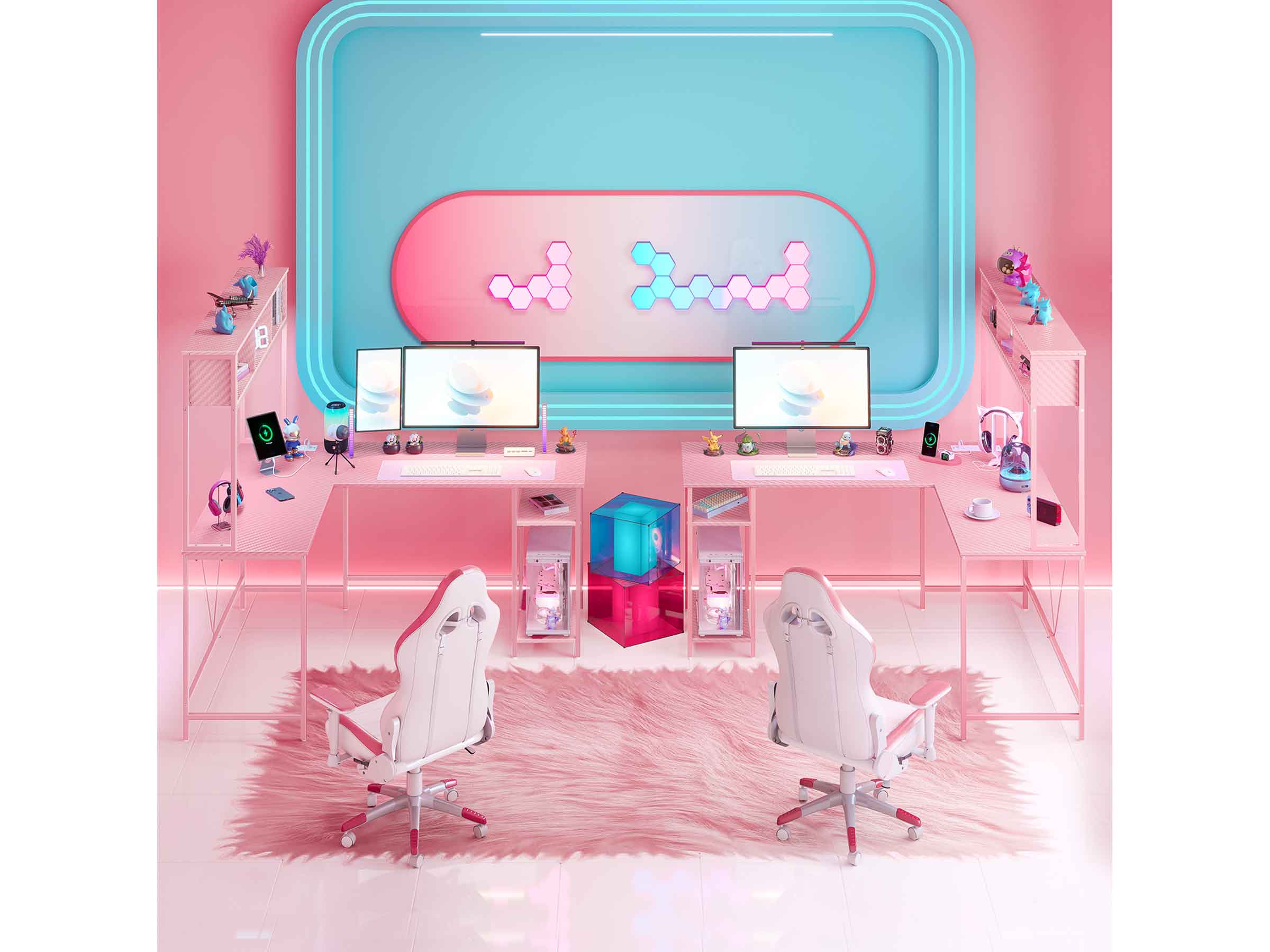 Yoobure L Shaped Computer Desk