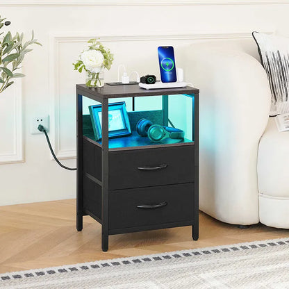 Yoobure 2-Drawer Nightstand with LED