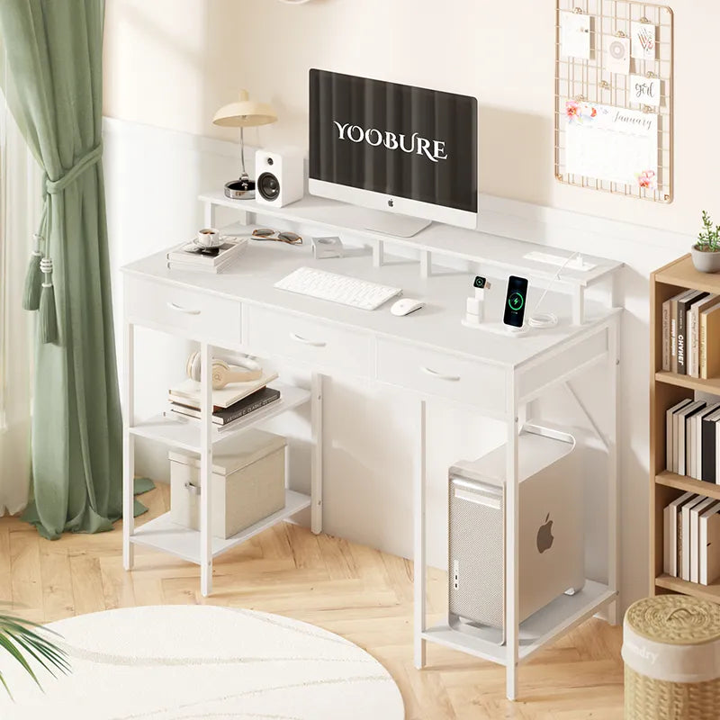 Yoobure Computer Desk with 3 Drawers