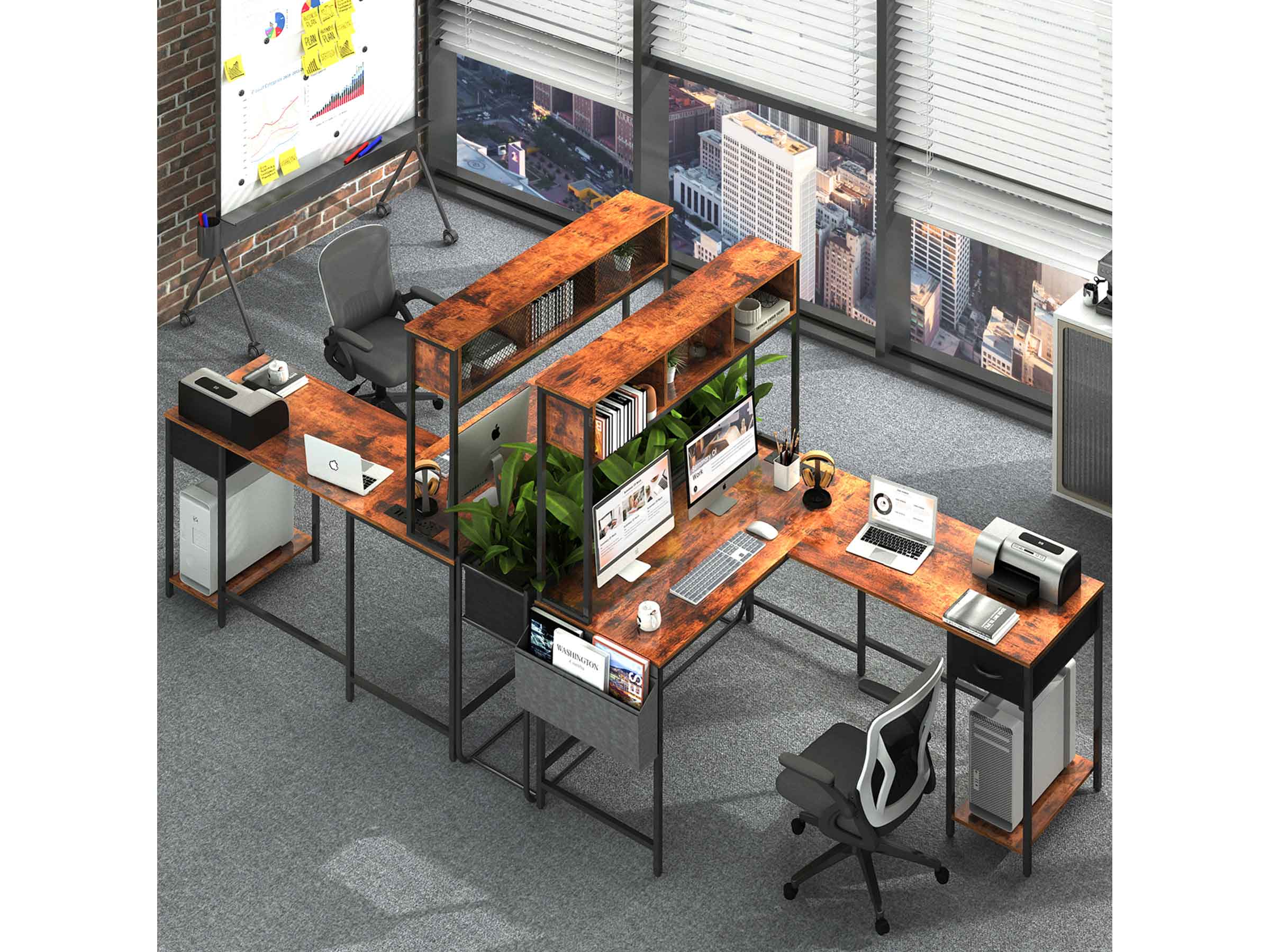 Yoobure L Shaped Computer Desk