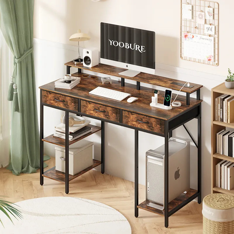 Yoobure Computer Desk with 3 Drawers