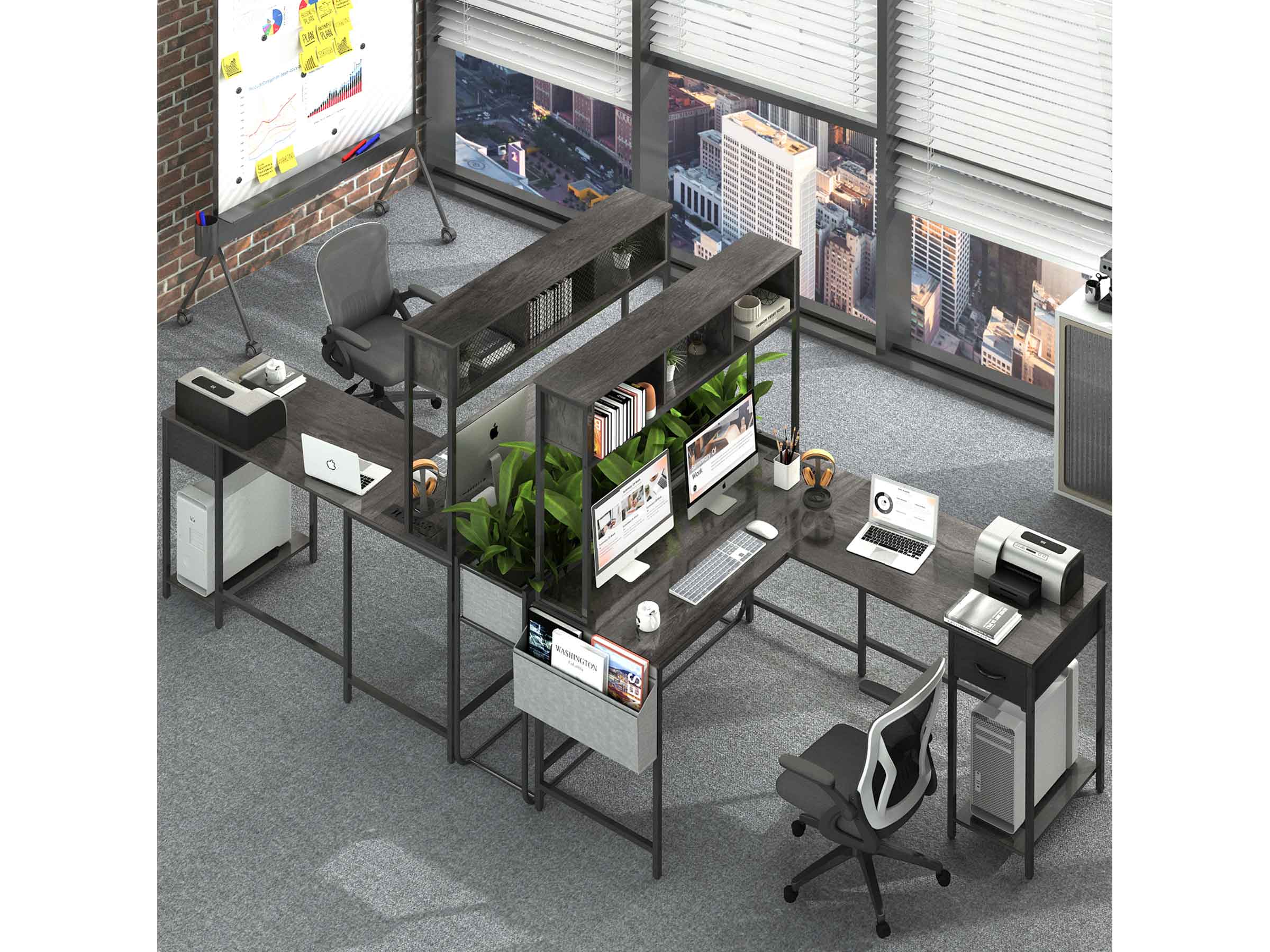 Yoobure L Shaped Computer Desk