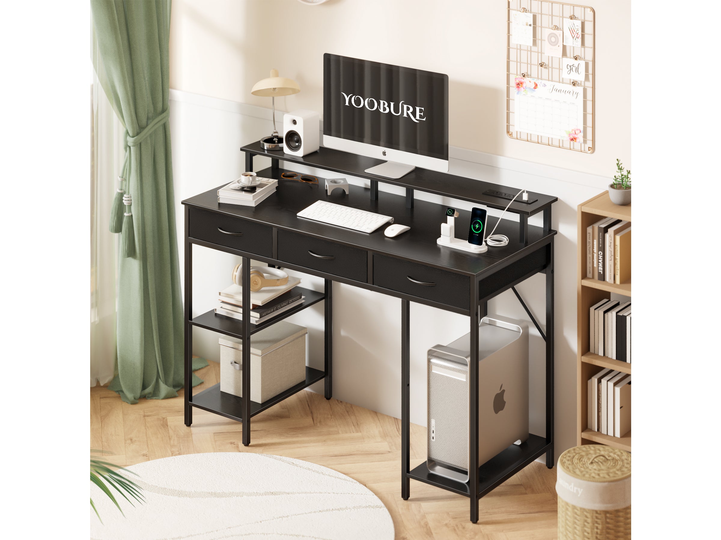 Yoobure Computer Desk with 3 Drawers