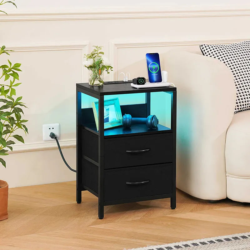 Yoobure 2-Drawer Nightstand with LED