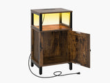 Yoobure Farmhouse Nightstand with Charging Station