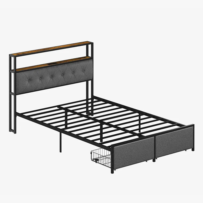 Yoobure LED Bed Frame with Storage Drawers