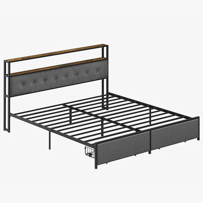 Yoobure LED Bed Frame with Storage Drawers