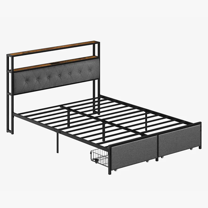 Yoobure LED Bed Frame with Storage Drawers