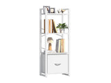 White Yoobure 4-Tier Bookshelf with one Drawer