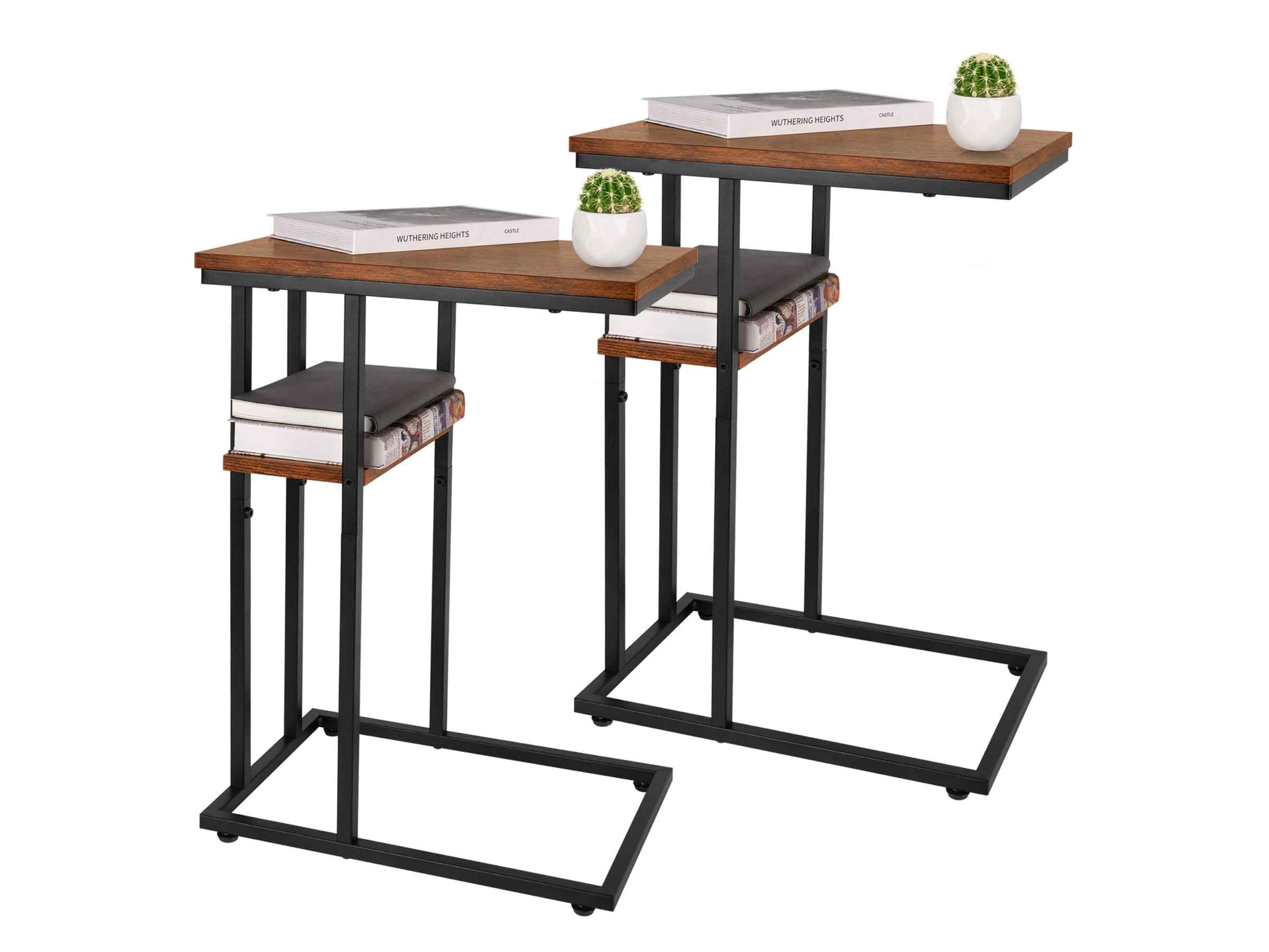 Berry brown Yoobure C Shaped End Table Set of 2