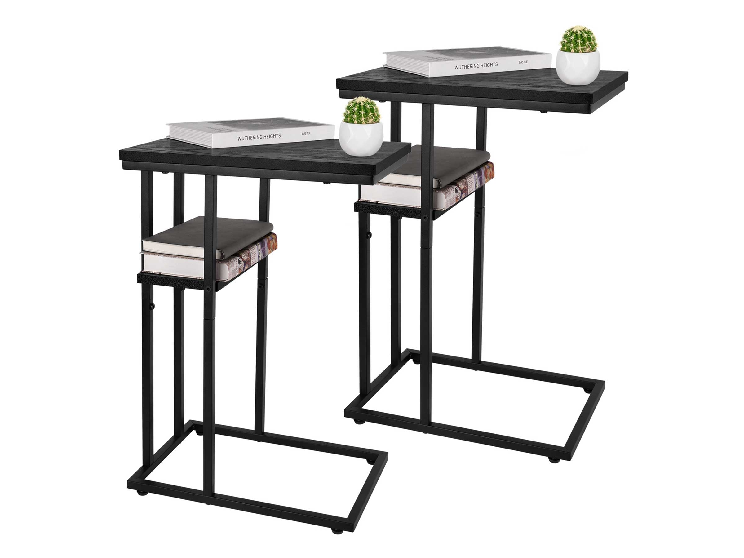 Black Yoobure C Shaped End Table Set of 2