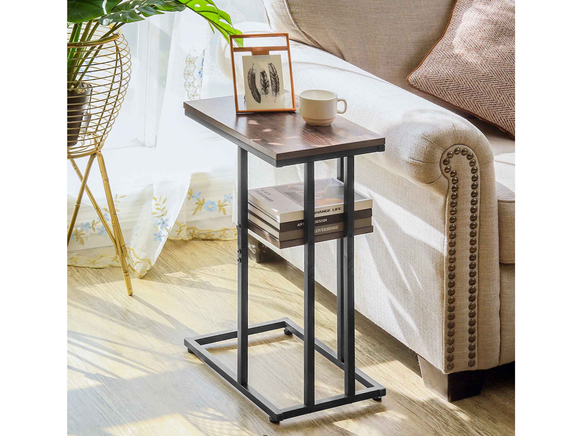 dark-brown Yoobure C Shaped End Table