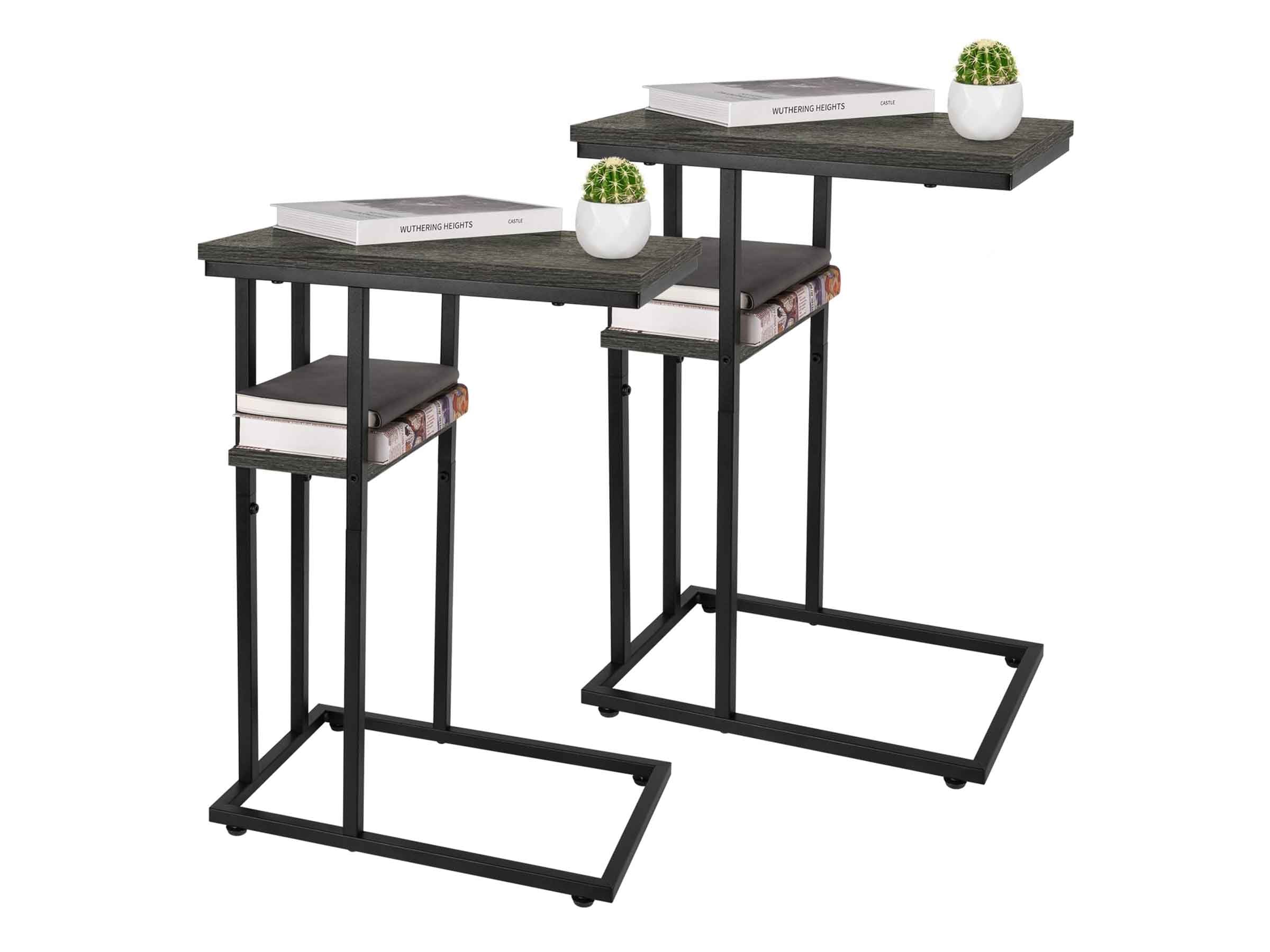 Dark grey Yoobure C Shaped End Table Set of 2