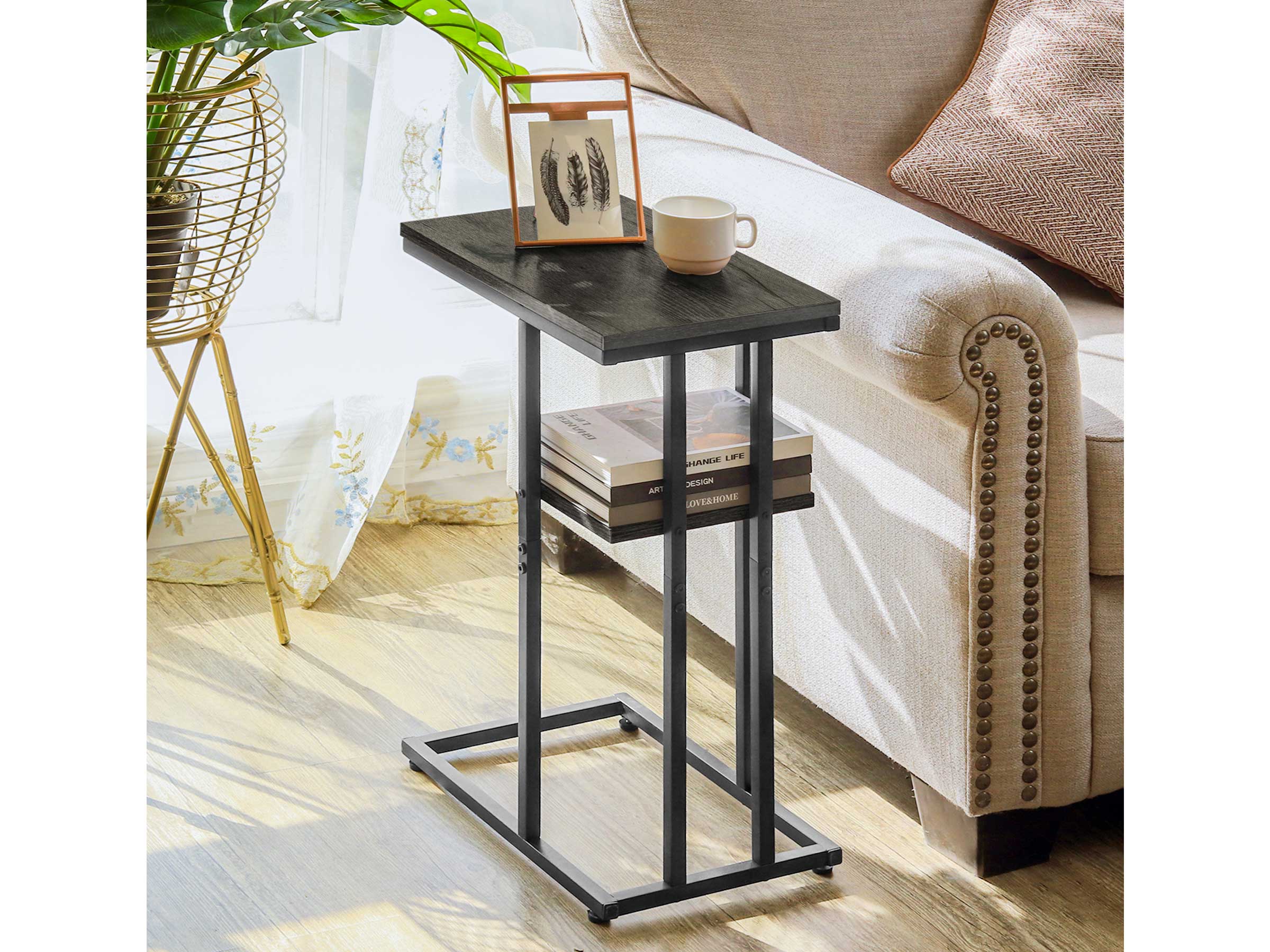 Dark grey Yoobure C Shaped End Table Set of 2