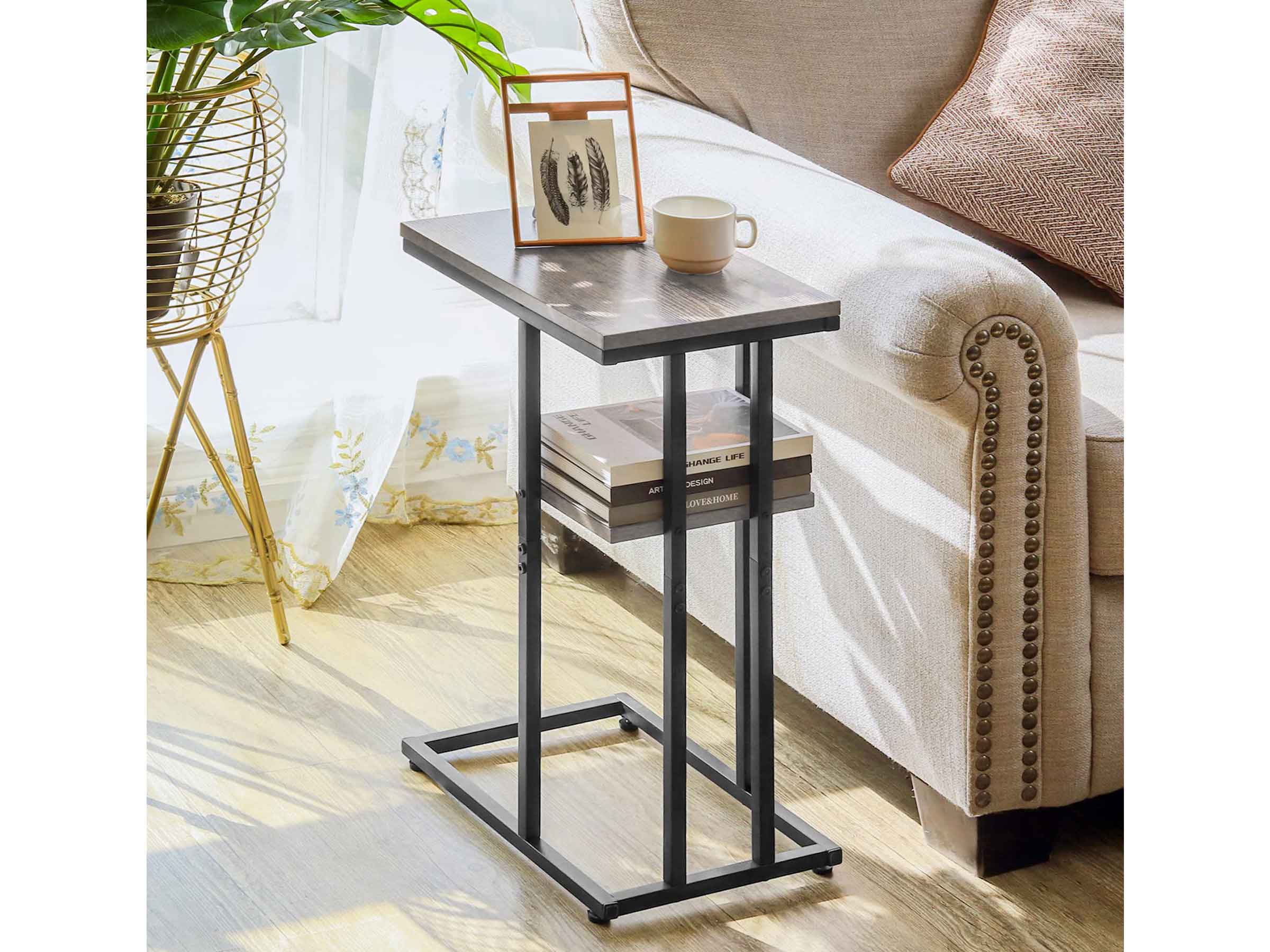 light Grey Yoobure C Shaped End Table