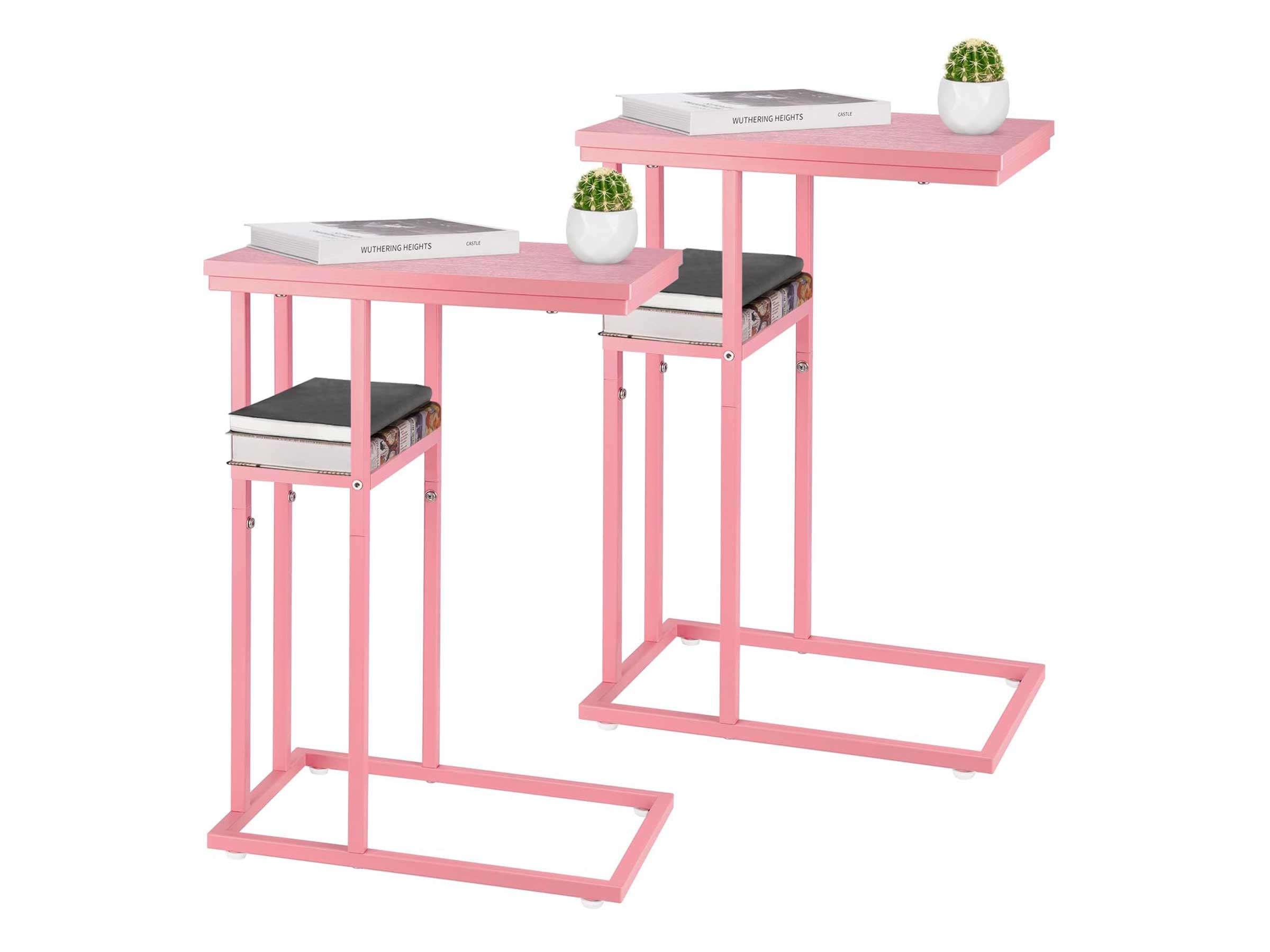 Pink Yoobure C Shaped End Table Set of 2