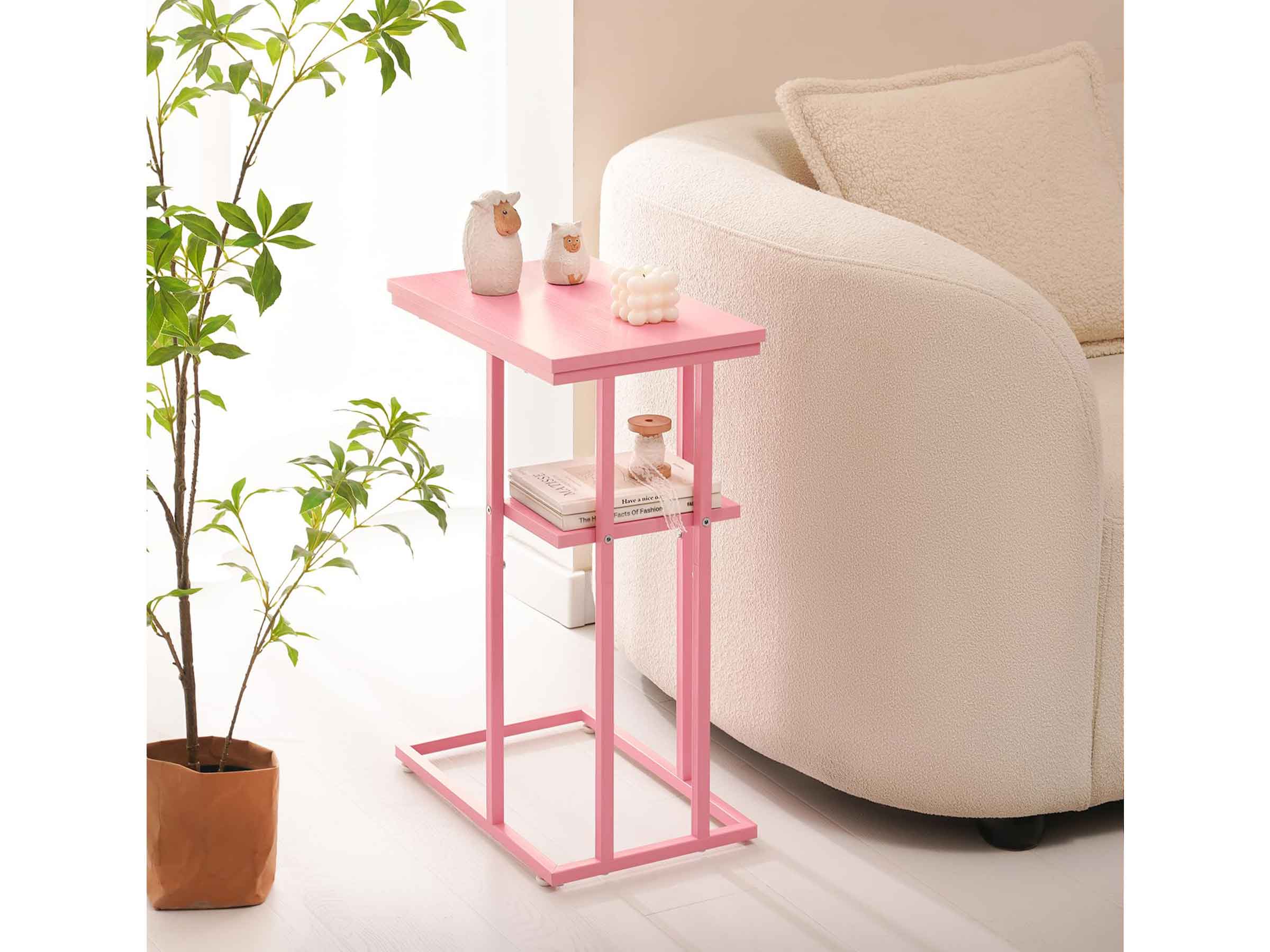 Pink Yoobure C Shaped End Table Set of 2