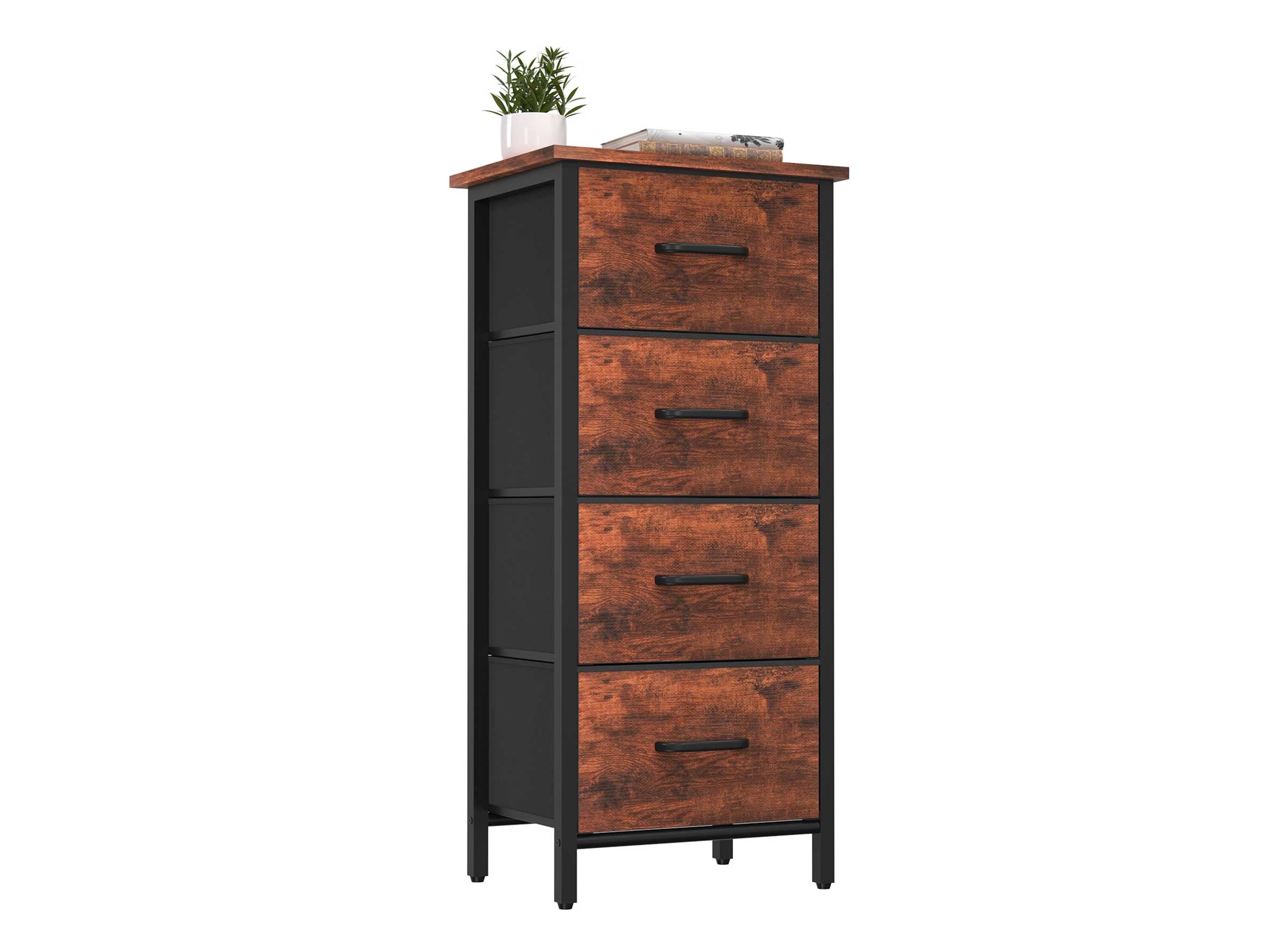 Berry brown Yoobure 4-Drawers Beside Table